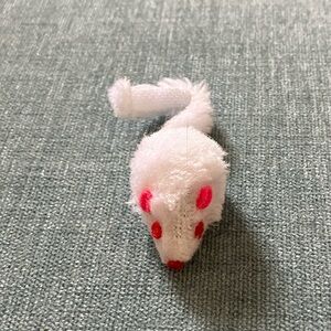 Gently Used White Cat Mouse Toy